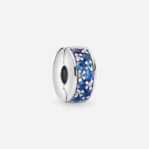 Charm Clip Pavé Bleu