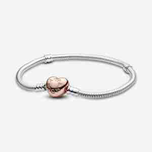 Bracelet Cœur & Maille Serpent Moments Bicolore