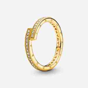 Bague Chevauchante Scintillante-l’Or