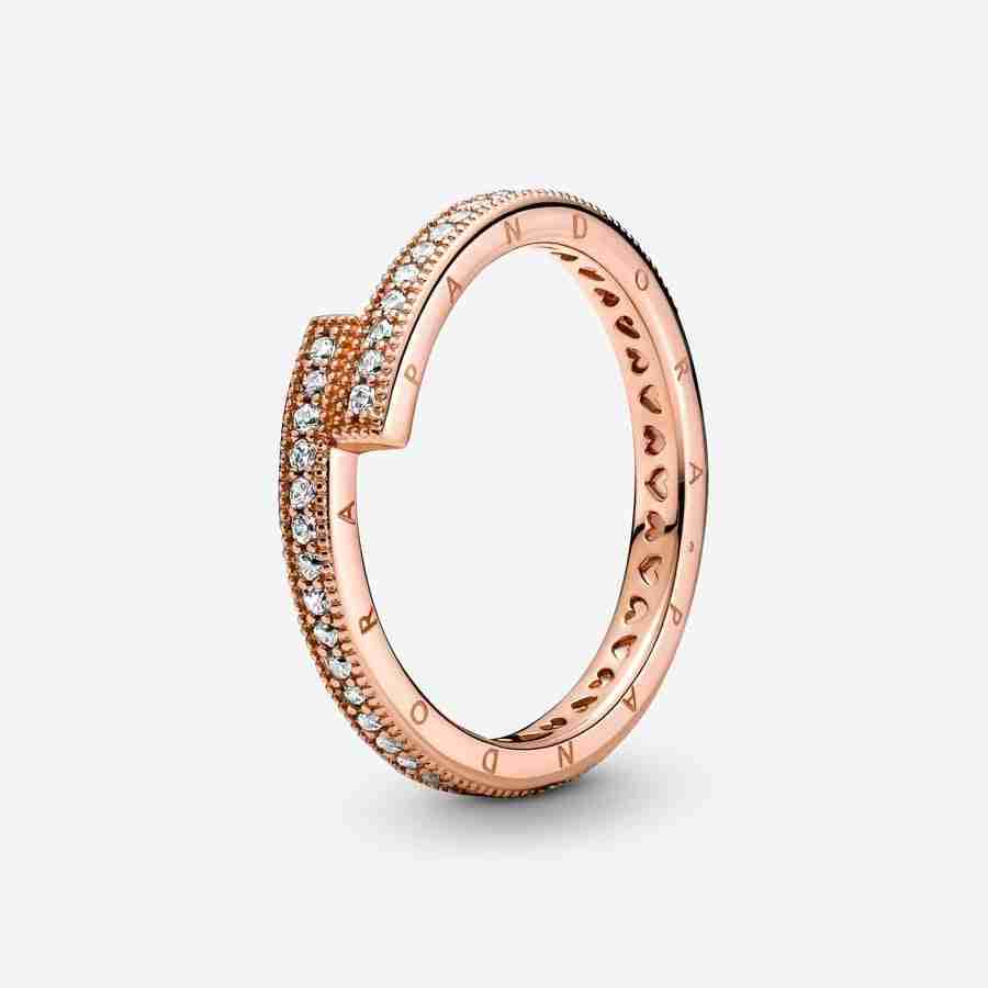 Bague Chevauchante Scintillante-l’Or Rose Bague Chevauchante Scintillante lOr Rose