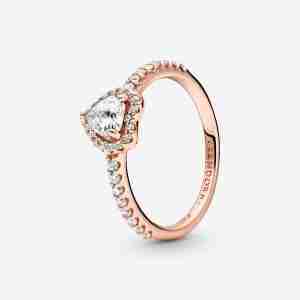 Bague Cœur Surélevé Scintillant