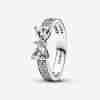 Bague Double Rang Nœud Scintillant
