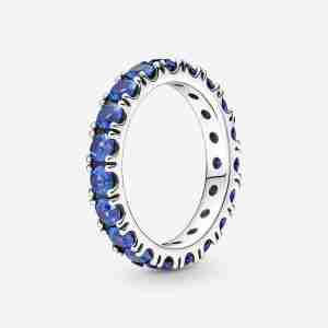 Bague Éternité Rang Scintillant-Bleu