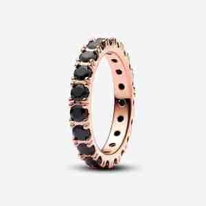 Bague Éternité Rang Scintillant Noir