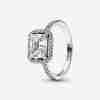Bague Halo Scintillant Rectangulaire