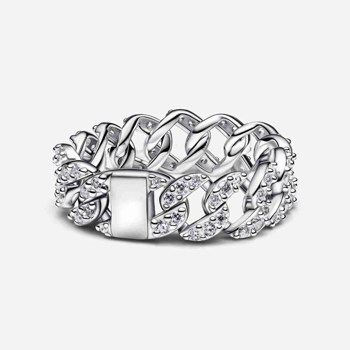 Bague Maille Cubaine Pavée_1 Bague Maille Cubaine Pavee 1