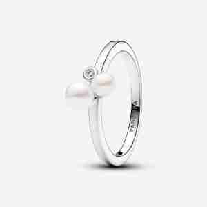Bague Perles de Culture d'Eau Douce Traitée Duo-Argent