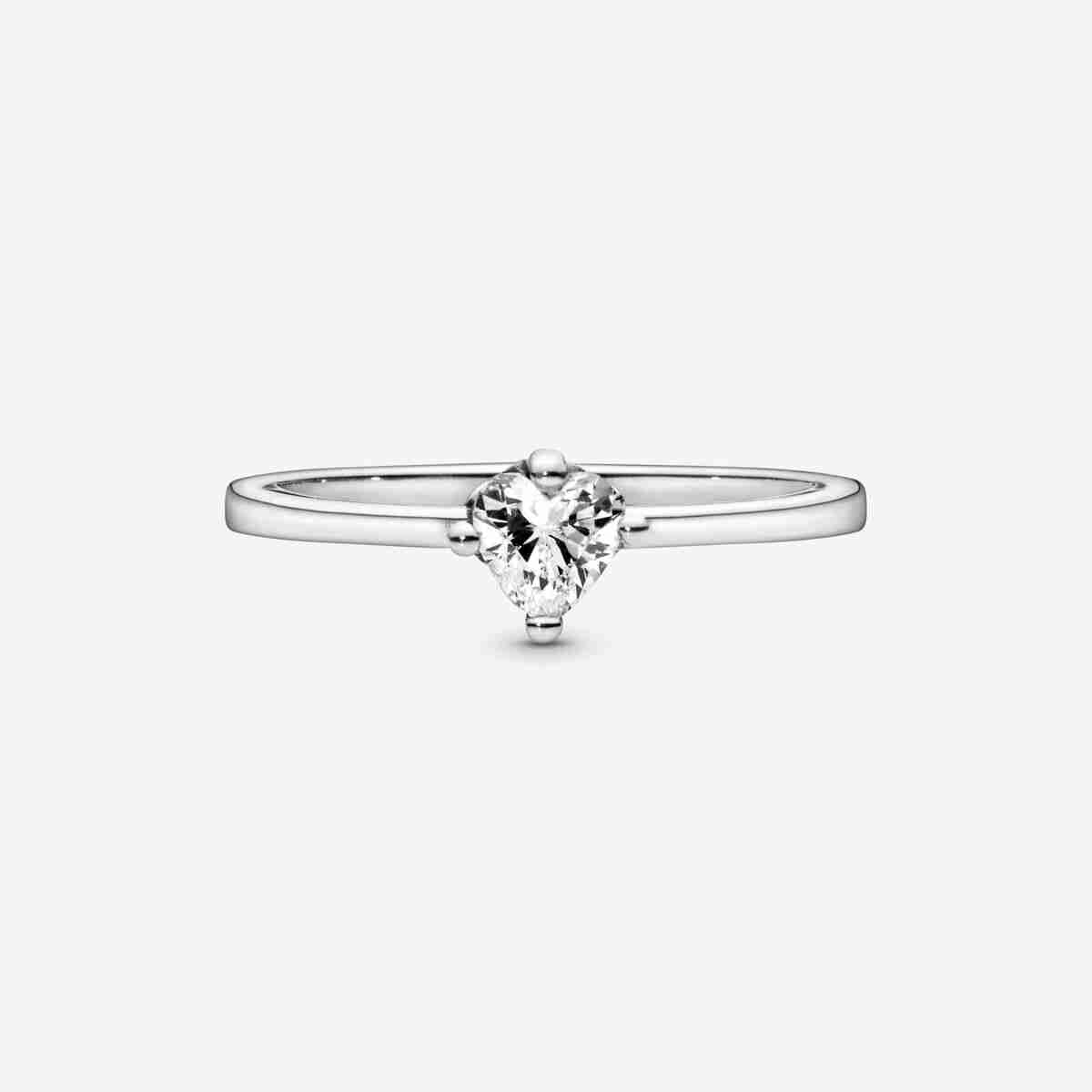 Bague Solitaire Cœur Incolore_4 Bague Solitaire Coeur Incolore 4
