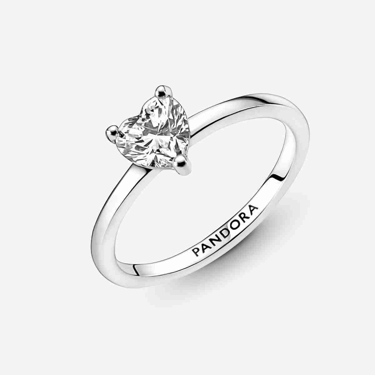 Bague Solitaire Cœur Scintillant_4 Bague Solitaire Coeur Scintillant 4