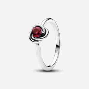 Bague Cercles de l’Éternité Rouge Anniversaire Juillet