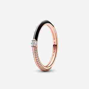 Bague Double Pavée & Noire Pandora ME