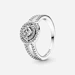 Bague Halo Double Scintillante