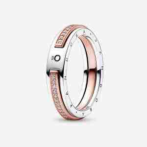 Bague Signature et Pavé Bimatière Pandora Signature