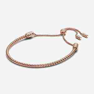 Bracelet Coulissant Chaîne Cloutée-Or rose