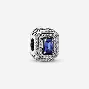 Charm Abyme de Rectangles Scintillants Bleu