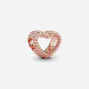 Charm Cœur Ouvert Perlé