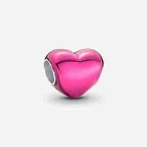 Charm Cœur Rose Métallique