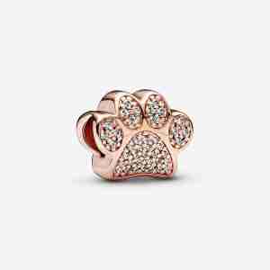 Charm Empreinte de Patte Scintillant