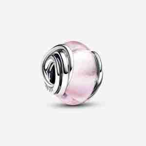 Charm Murano Rose et Cercles