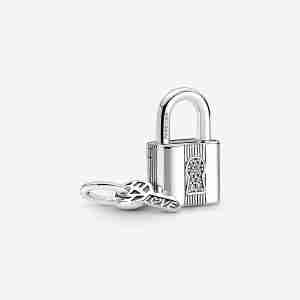 Charm Pendant Cadenas et Clé Gravable