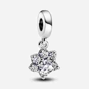 Charm Pendant Empreinte de Patte d'Animal de Compagnie Scintillant