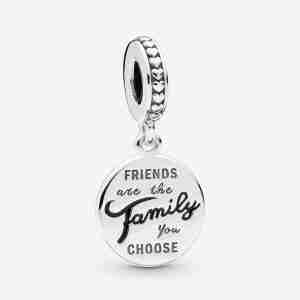 Charm Pendant Famille de Cœur en Argent