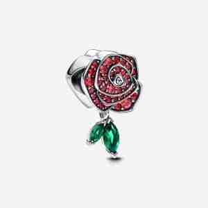 Charm Rose en Fleur Scintillante