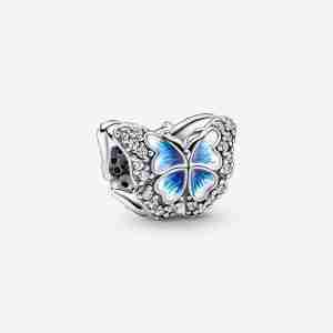 Charm Scintillant Papillon Bleu