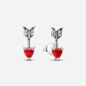 Clous d’Oreilles Flèche & Cœur en Verre de Murano