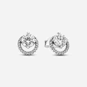 Clous d'Oreilles Halo Rond Scintillant