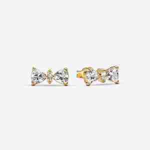 Clous d'Oreilles Nœud Scintillant-Métal doré à l’Or fin