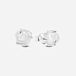 Clous d'Oreilles Rose Blanche