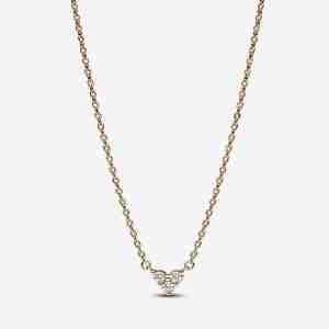 Collier Cœur Trois Pierres l’Or