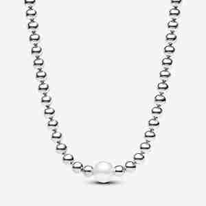 Collier Perle de Culture d'Eau Douce Traitée & Détails Sertis Grain