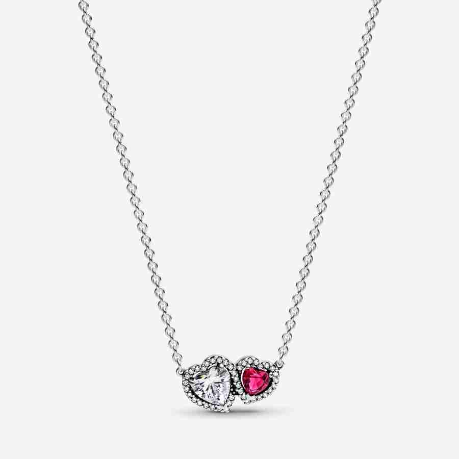 Collier à Pendentif Cœurs Halo Collier a Pendentif Coeurs Halo 1