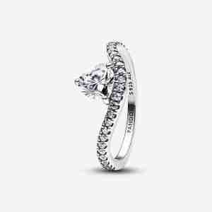 Bague Cœur Pavée Ondulée