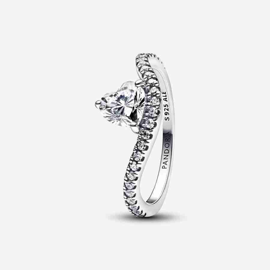 Bague Cœur Pavée Ondulée Bague Coeur Pavee Ondulee