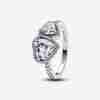Bague Cœurs Halo Scintillant