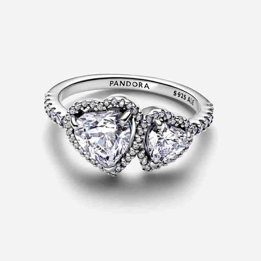 Bague Cœurs Halo Scintillant_2 Bague Coeurs Halo Scintillant 2