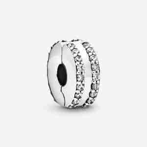 Charm Clip Pavé Double Rang