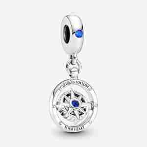 Charm Pendant Boussole Rotative
