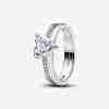 Bague Cœur Anneau Double argent
