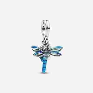Charm Pendant Double Libellule