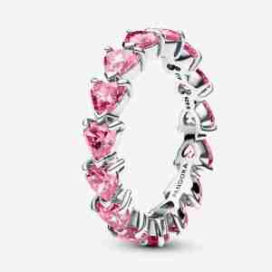 Bague Couronne de Cœurs Roses