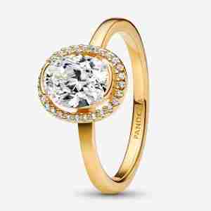 Bague Halo Ovale Scintillant