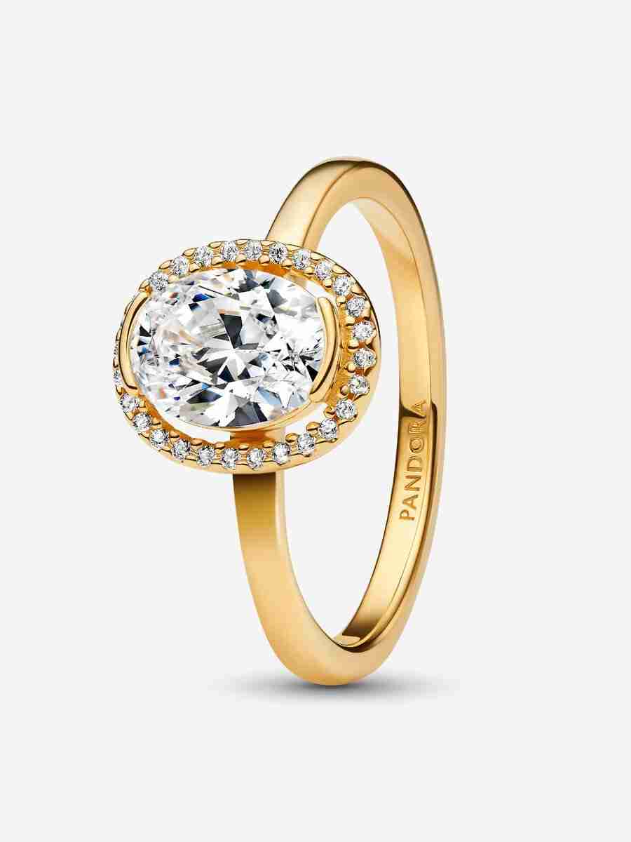 Bague Halo Ovale Scintillant Bague Halo Ovale Scintillant
