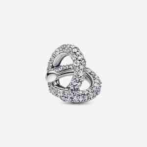Charm Cœur Nœud de l'Infini Pavé