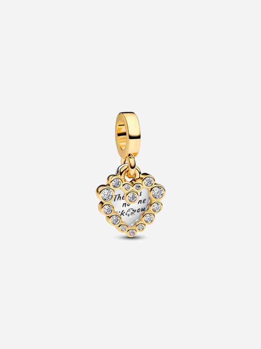 Charm Pendant Double Cœur Scintillant Charm Pendant Double Coeur Scintillant
