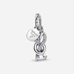Charm Pendant Nœud de l'Infini Pavé