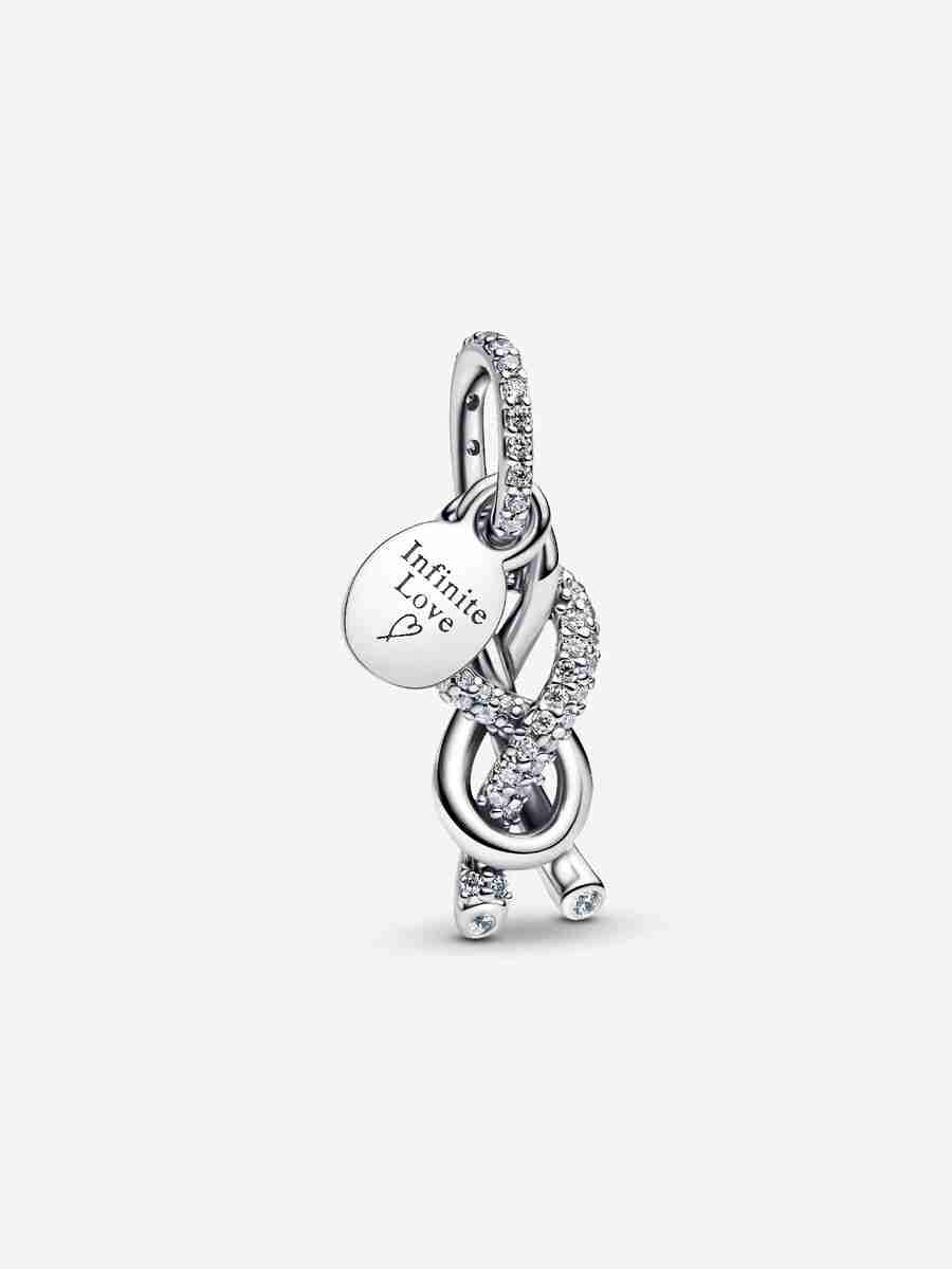 Charm Pendant Nœud de l'Infini Pavé Charm Pendant Noeud de lInfini Pave